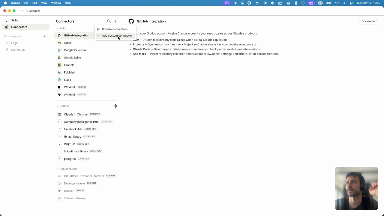 Add Custom Connector modal popup with Kalasar URL