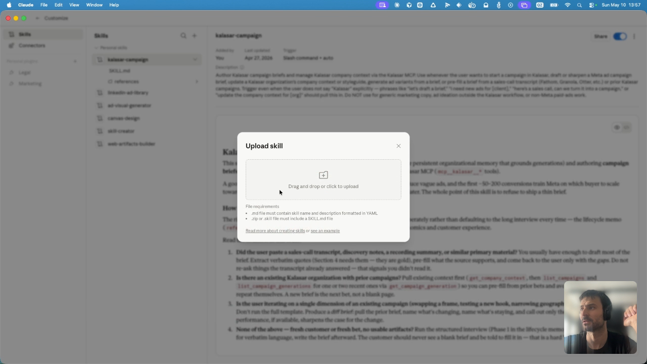 Drag and drop kalasar-campaign.zip skill archive